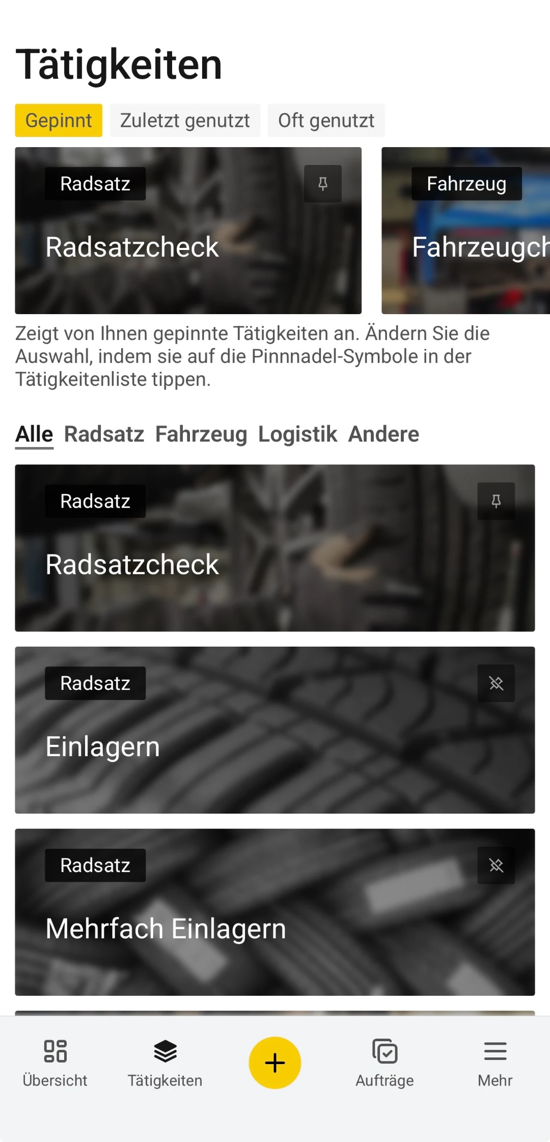 ecockpit App – Tätigkeiten & Prozesse